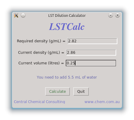LSTCalc software